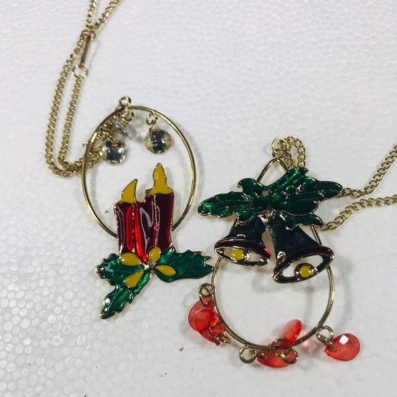 Christmas Bells & Candlestick Vintage Necklace Sets - Picture 13 of 14
